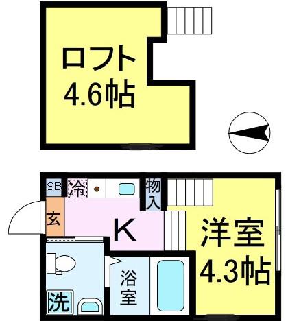 セキレイ(1K/1階)の間取り写真