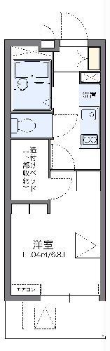 レオパレスSMILE S(1K/2階)の間取り写真