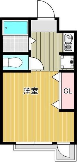 荒畑シティハウス(1K/2階)の間取り写真