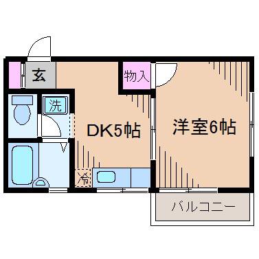 カトレアハウス(1DK/1階)の間取り写真