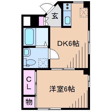 OKURAYAMAHILLS(1DK/1階)の間取り写真