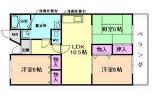 ラ グレイス池田(3LDK/3階)の間取り写真