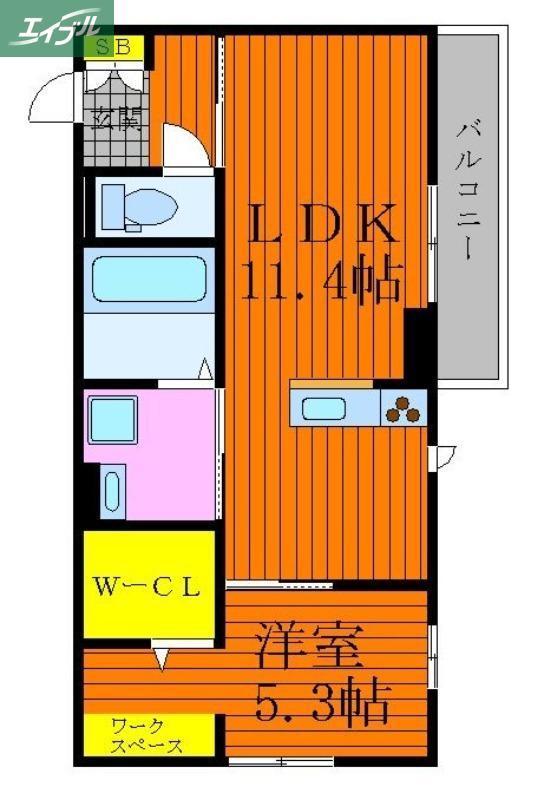 Fフォレスト(1LDK/2階)の間取り写真