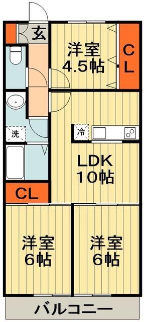 ベルグラン小野(3LDK/2階)の間取り写真