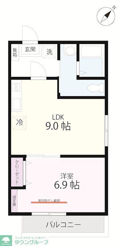 QUIET CRAB HOUSE MIX 磯子(1LDK/3階)の間取り写真