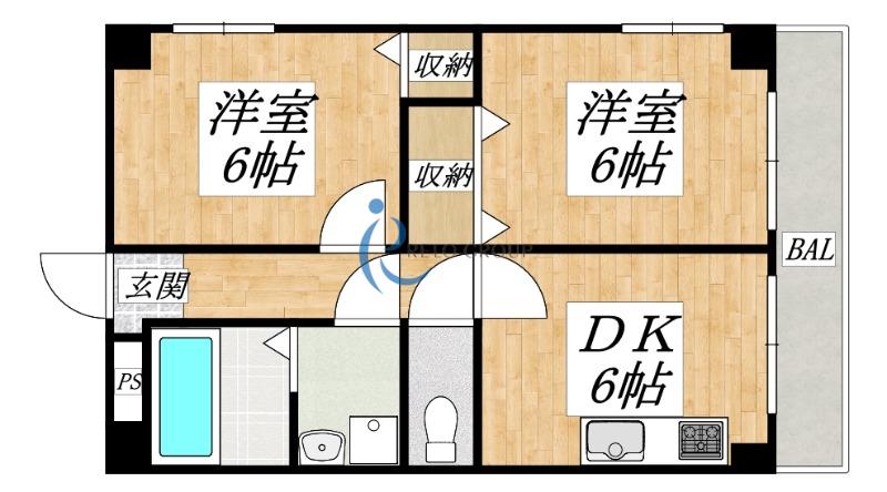村上ハイツ(2DK/3階)の間取り写真
