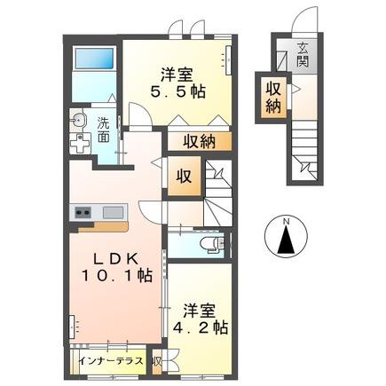 フェリス(2LDK/2階)の間取り写真