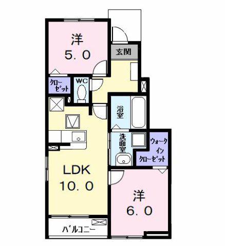 カーサみやびVIII(2LDK/1階)の間取り写真