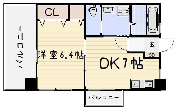 フェルト1113(1DK/10階)の間取り写真