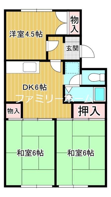 サニーハイツ(3DK/1階)の間取り写真
