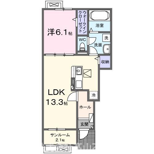 グランノ2 102(1LDK/1階)の間取り写真