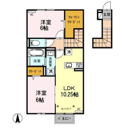 アナベル(2LDK/2階)の間取り写真