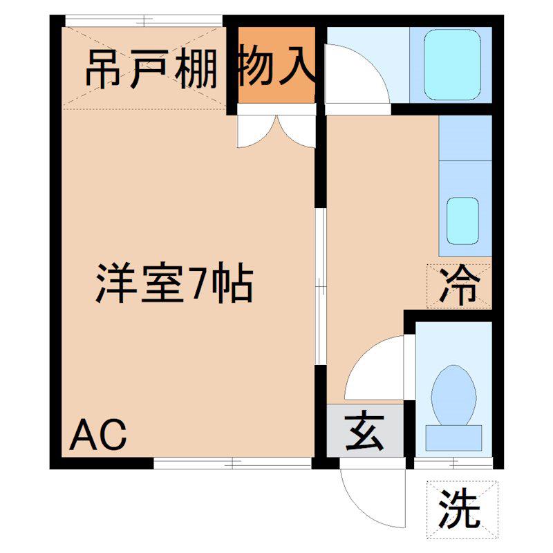 朝比奈アパート(1K/2階)の間取り写真