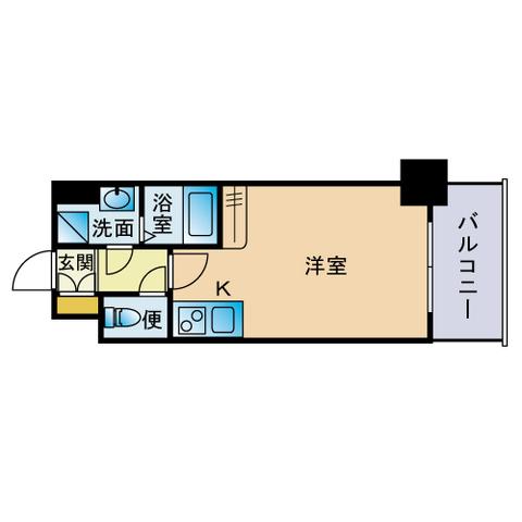 アンルミネ香椎(ワンルーム/8階)の間取り写真