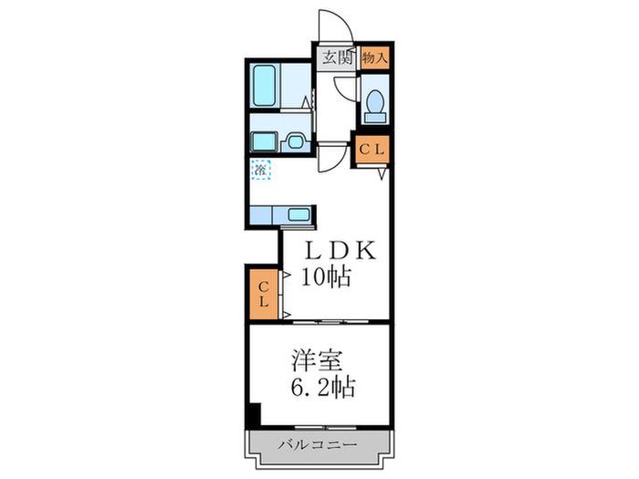 アビタシオンオンズアン(1LDK/2階)の間取り写真