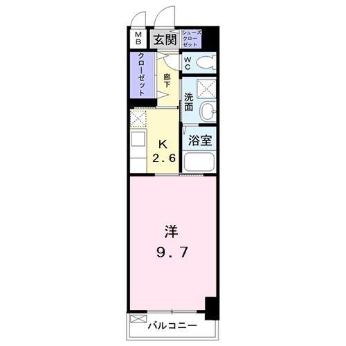 K・Sガーデン 柏の葉キャンパス(1K/1階)の間取り写真