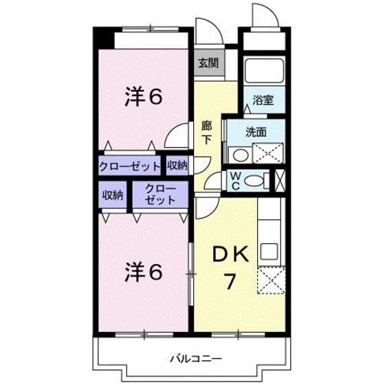 ルイーゼ(2DK/1階)の間取り写真