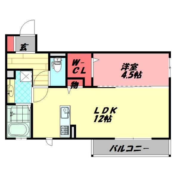 イロアス大日(1LDK/2階)の間取り写真