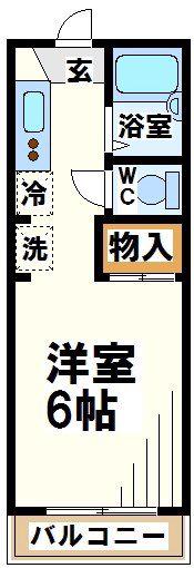 ベルメゾンカスヤ(1K/1階)の間取り写真