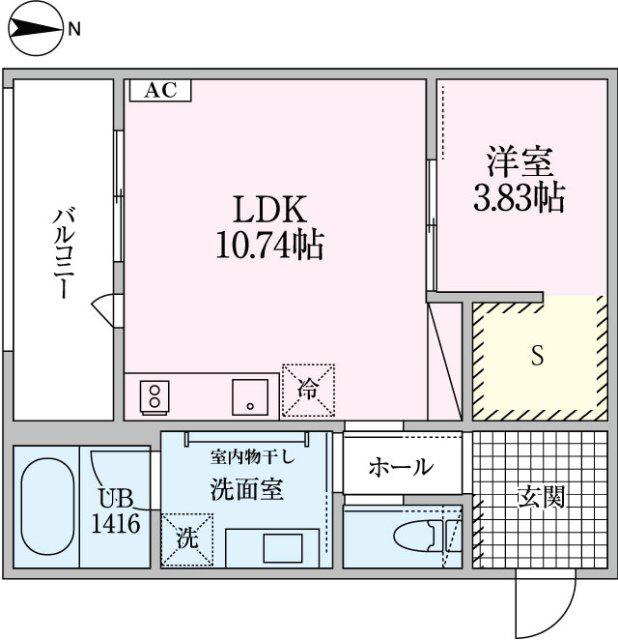 ウェルネストルーム ソポ(1SLDK/2階)の間取り写真