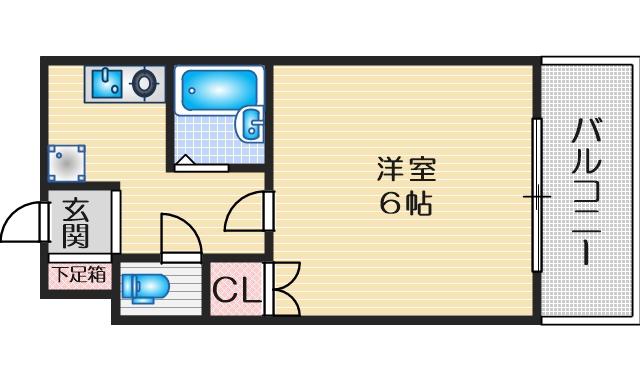 ルミエール垂水(1K/5階)の間取り写真