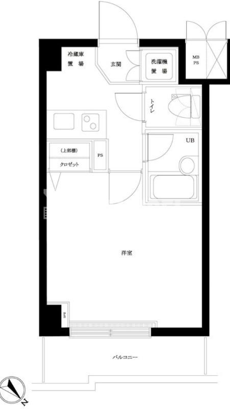 ルーブル都立大学参番館(1K/5階)の間取り写真
