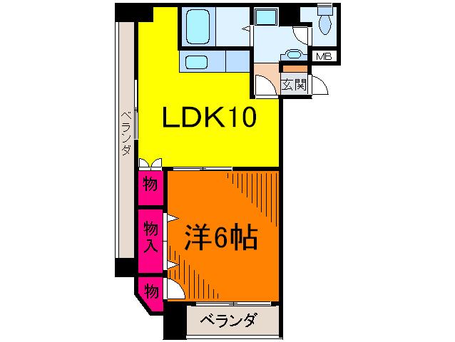 サンライズ(1LDK/5階)の間取り写真