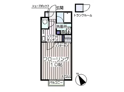 パセオ・グローリー(1K/2階)の間取り写真