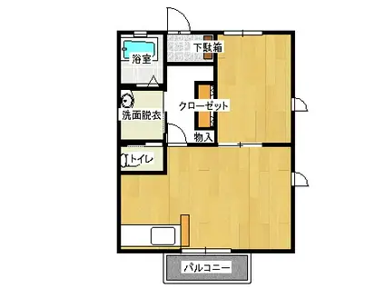 ウイズ・リブ(1LDK/1階)の間取り写真