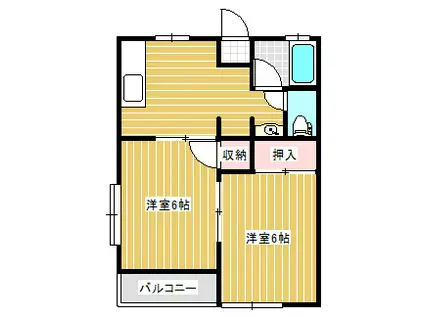 キクチコーポ(2DK/2階)の間取り写真