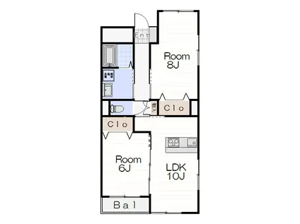 クオーレ(2LDK/2階)の間取り写真