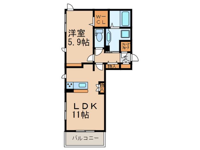 サンフィットハイツ十一号館(1LDK/3階)の間取り写真