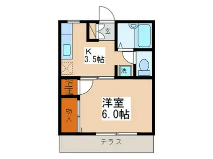 コーポヤマダ(1K/1階)の間取り写真