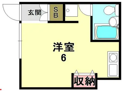 アベニールII北(ワンルーム/1階)の間取り写真