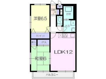 マンション赤坂(2LDK/2階)の間取り写真