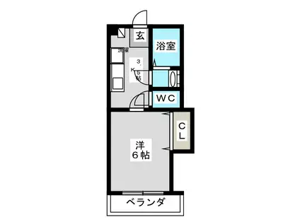 第2富士見ハイツ(1K/2階)の間取り写真