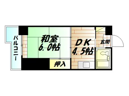 福寿ハイツ(1DK/2階)の間取り写真