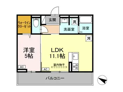 D-ROOM薩摩川内西向田町(1LDK/2階)の間取り写真