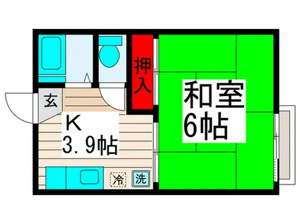 アメニティハイツ西新井(1K/1階)の間取り写真