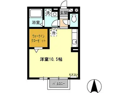 KENT HOUSEA(ワンルーム/2階)の間取り写真