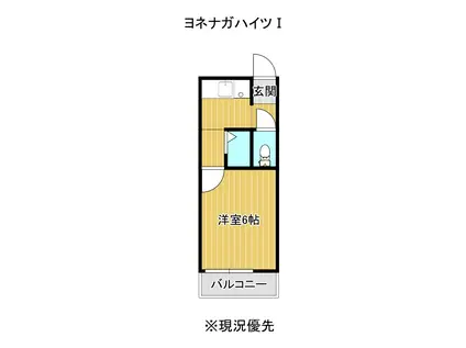 ヨネナガハイツI(1K/2階)の間取り写真