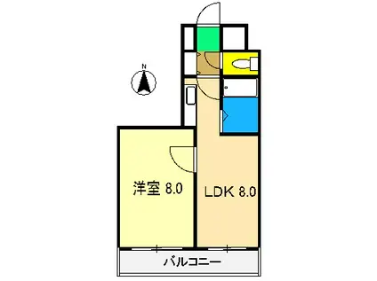 カーサグラン高知(1LDK/7階)の間取り写真