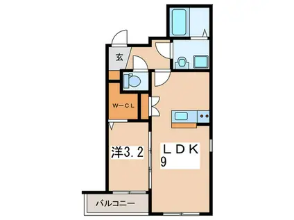 サントリーニ横浜(1LDK/1階)の間取り写真