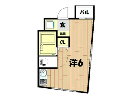 WING戸塚(ワンルーム/2階)の間取り写真