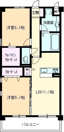 ソフィアいずみ(2LDK/2階)の間取り写真