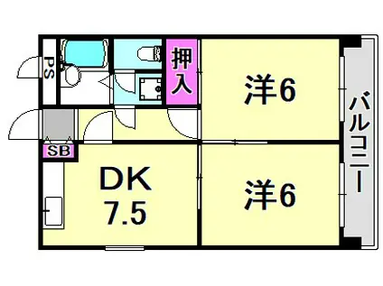メゾンモア(2DK/3階)の間取り写真
