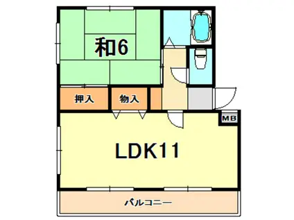 パインクレスト林崎(1LDK/2階)の間取り写真