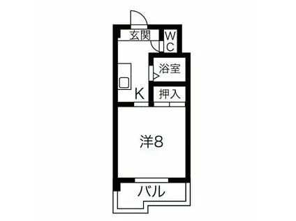 サンライフ有楽(1K/4階)の間取り写真