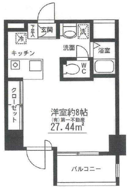 アールレジデンス(ワンルーム/5階)の間取り写真