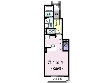 プランドール・ソフィア・山崎(ワンルーム/1階)の間取り写真
